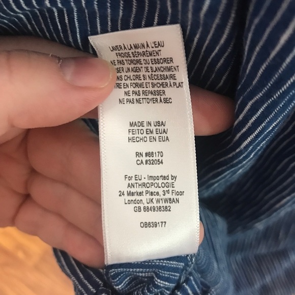 Anthropologie x Postage Stamp Blue Stripe Top - Picture 6 of 6